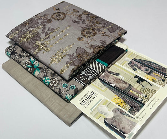 3 piece Embroidery khaddar Collection - DK03