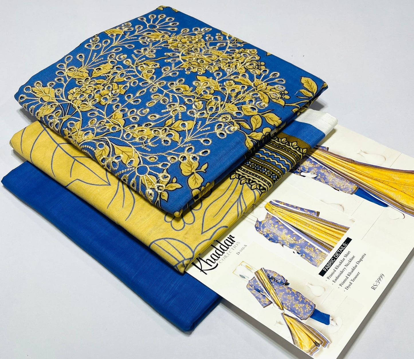 3 piece Embroidery khaddar Collection - DK05