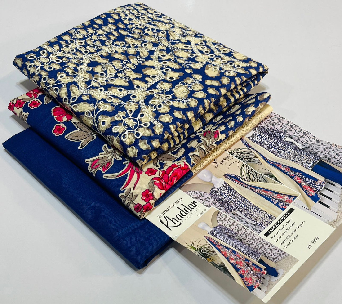 3 piece Embroidery khaddar Collection - DK07