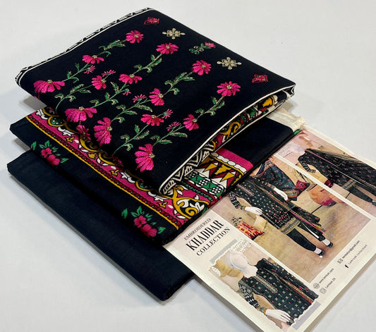 3 piece Embroidery khaddar Collection - DK14