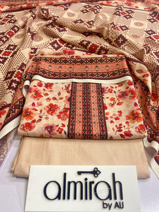 ALMIRAH💯 Original 3pc Printed KARANDI Collection 1007-WA0005