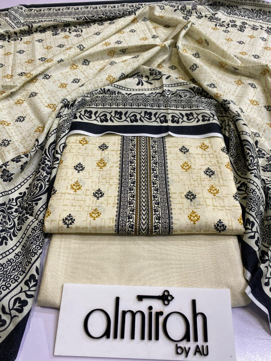 ALMIRAH💯 Original 3pc Printed KARANDI Collection 1007-WA0006