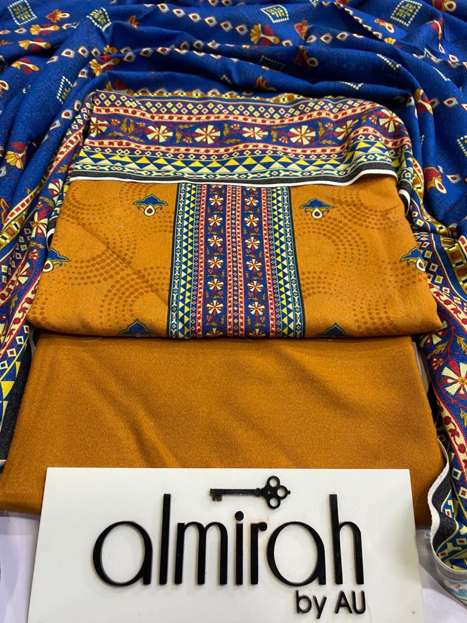 ALMIRAH💯 Original 3pc Printed KARANDI Collection 1007-WA0008