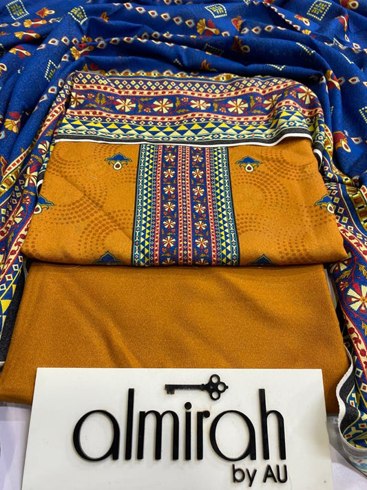ALMIRAH💯 Original 3pc Printed KARANDI Collection 1007-WA0008