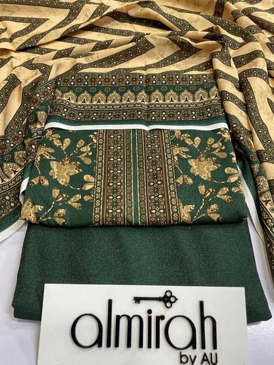ALMIRAH💯 Original 3pc Printed KARANDI Collection 1007-WA0011