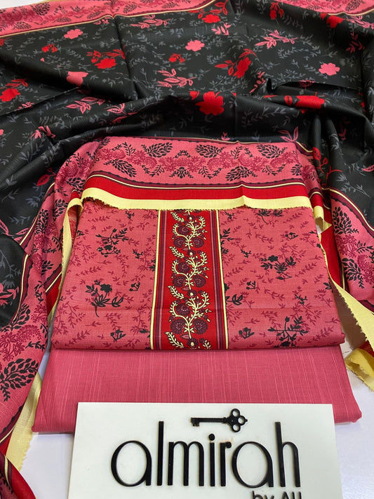 Almirah 💯 Original 3pc Printed Khaddar Collection 1008-WA0015