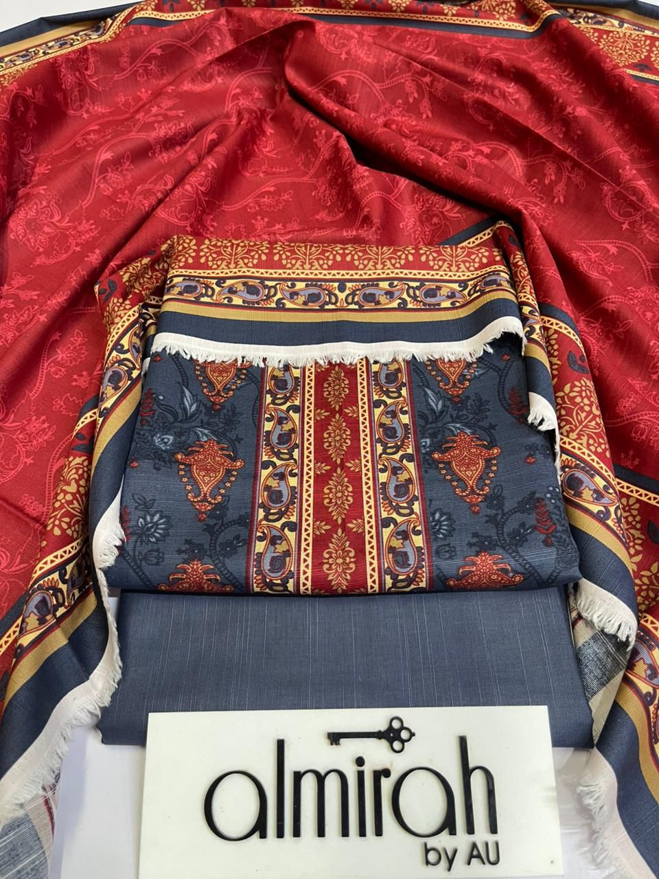 Almirah 💯 Original 3pc Printed Khaddar Collection 1008-WA0016