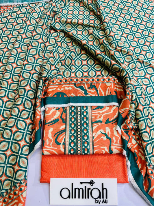 Almirah 💯 Original 3pc Printed Khaddar Collection 1008-WA0023