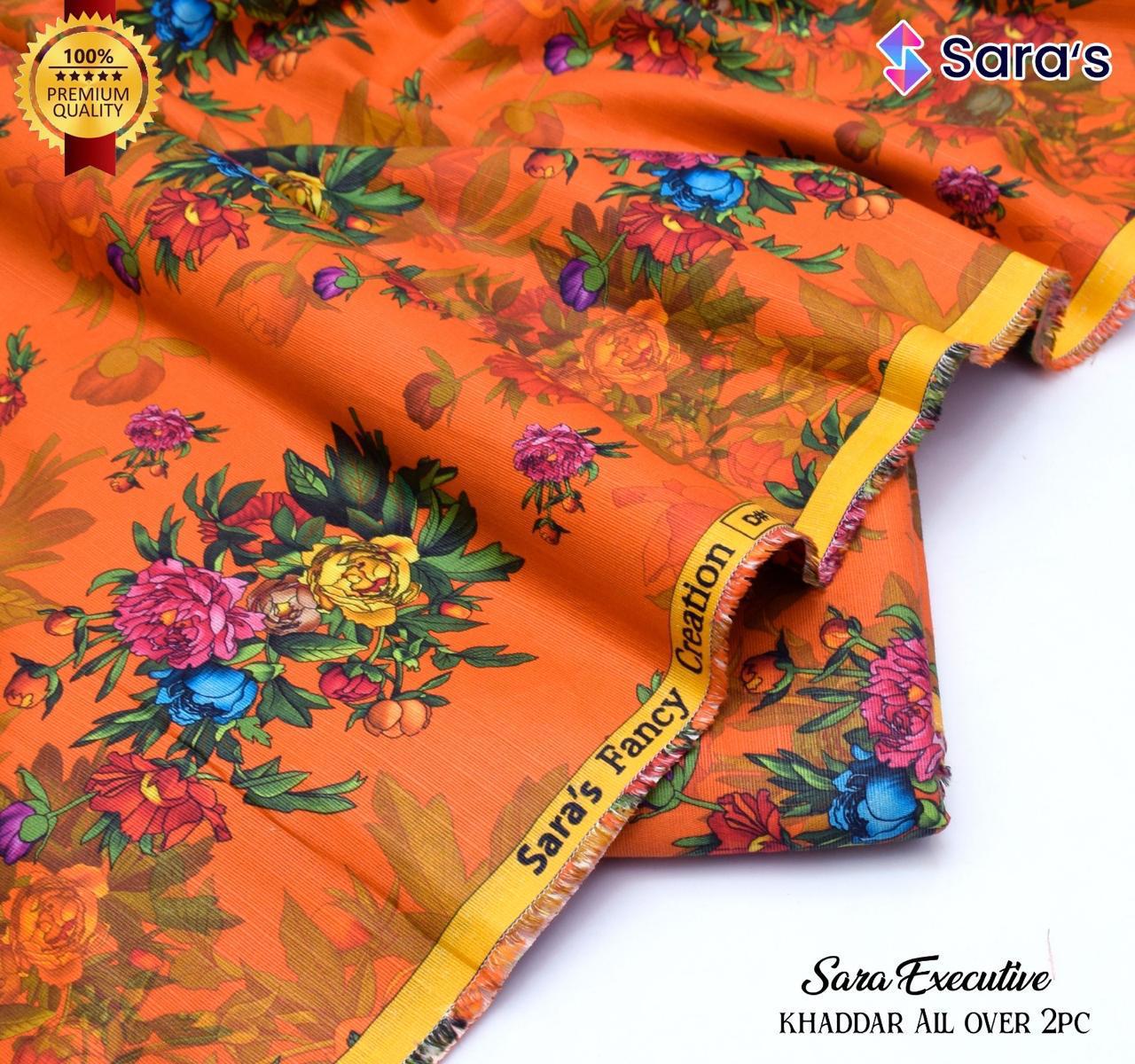 SARA's 💯 Original 2-Piece Khaddar| Digital Printed Shirt & Trouser SARA-WA0313