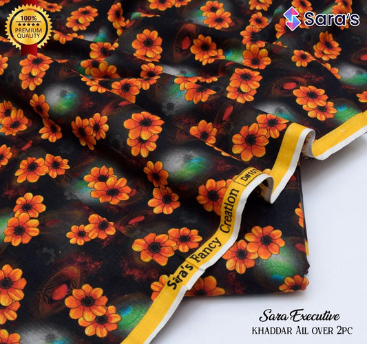 SARA's 💯 Original 2-Piece Khaddar| Digital Printed Shirt & Trouser SARA-WA0322