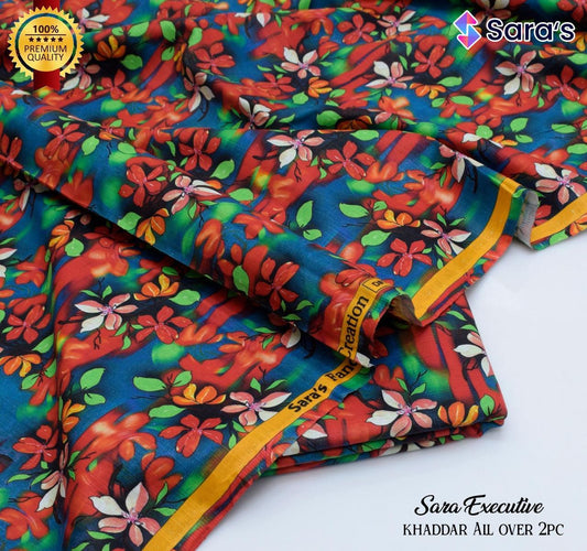 SARA's 💯 Original 2-Piece Khaddar| Digital Printed Shirt & Trouser SARA-WA0330