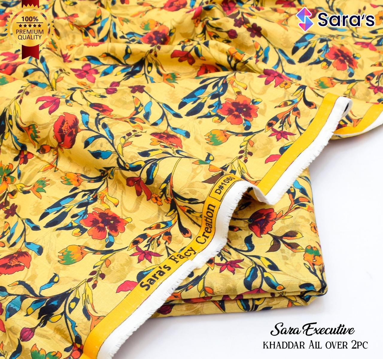 SARA's 💯 Original 2-Piece Khaddar| Digital Printed Shirt & Trouser SARA-WA0335