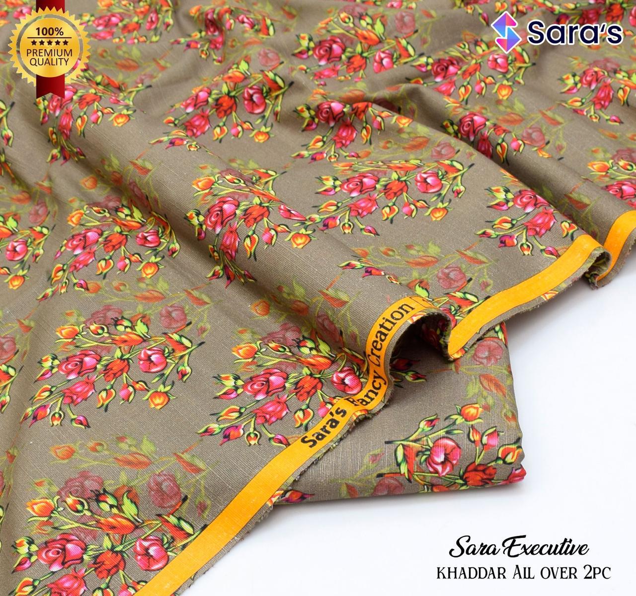 SARA's 💯 Original 2-Piece Khaddar| Digital Printed Shirt & Trouser SARA-WA0338