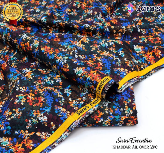 SARA's 💯 Original 2-Piece Khaddar| Digital Printed Shirt & Trouser SARA-WA0343