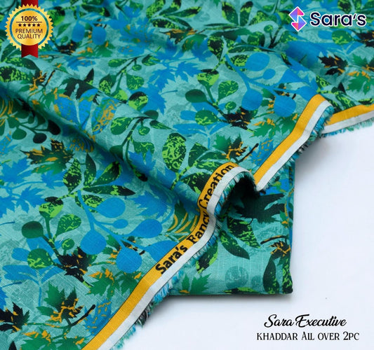 SARA's 💯 Original 2-Piece Khaddar| Digital Printed Shirt & Trouser SARA-WA0344