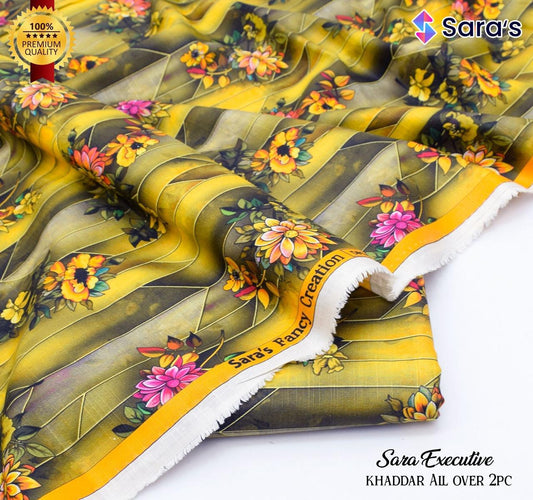 SARA's 💯 Original 2-Piece Khaddar| Digital Printed Shirt & Trouser SARA-WA0345