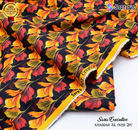 SARA's 💯 Original 2-Piece Khaddar| Digital Printed Shirt & Trouser SARA-WA0349