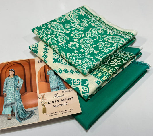 Bin Naeem 💯 Original 3-Piece Printed Linen Suit | Digital Printed Shirt, Dupatta & Trouser WA-0459