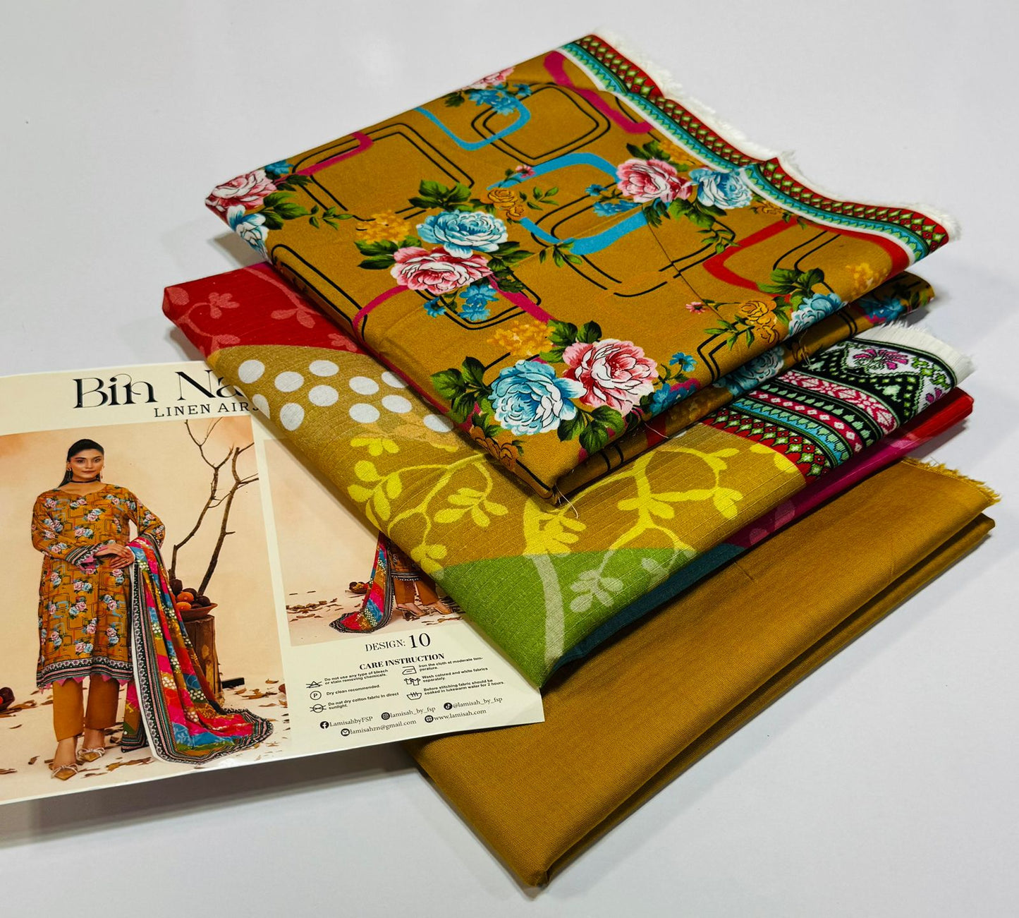 Bin Naeem 💯 Original 3-Piece Printed Linen Suit | Digital Printed Shirt, Dupatta & Trouser WA-0473