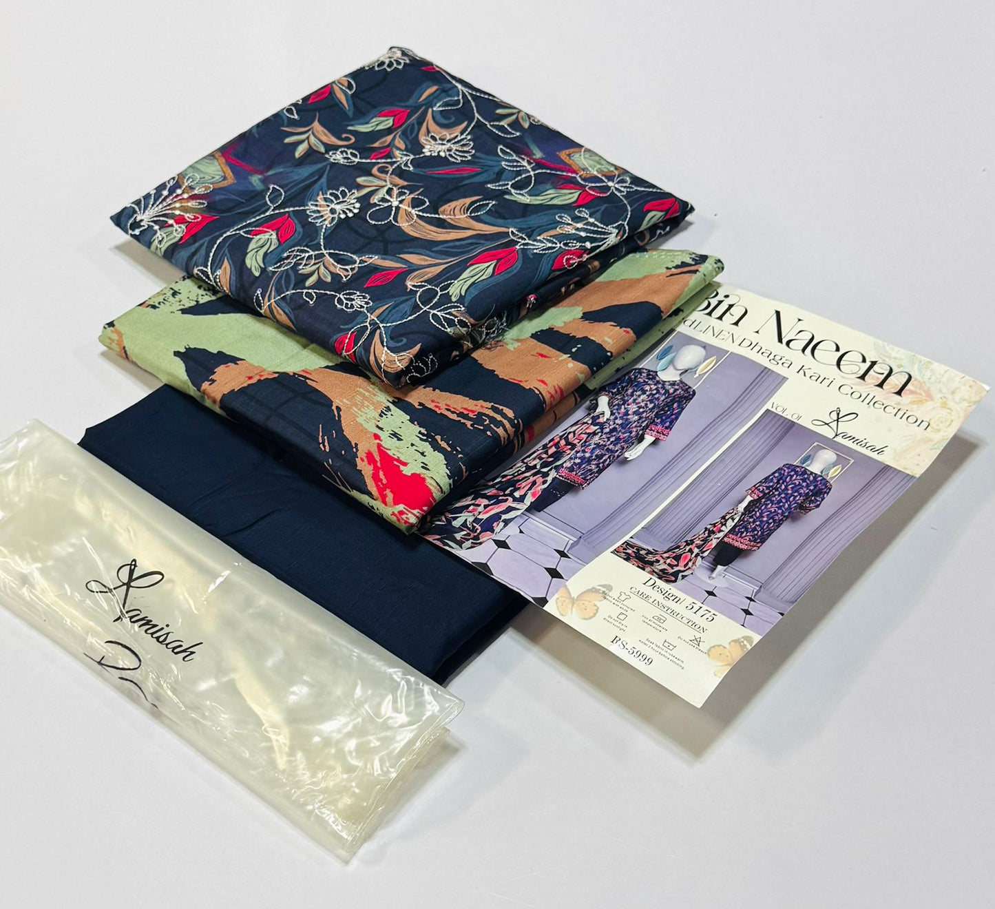 3 pc Embroidered Lenin doriya winter Collection - WA5175