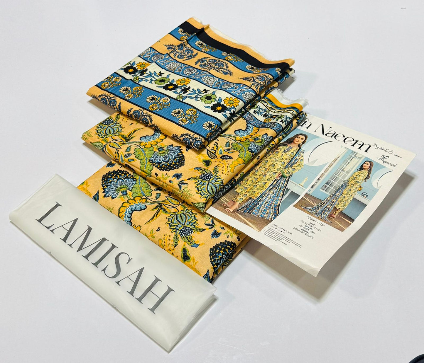 Bin Naeem 💯 Original 3-Piece Printed Linen Suit | Digital Printed Shirt, Dupatta & Trouser WA-0494