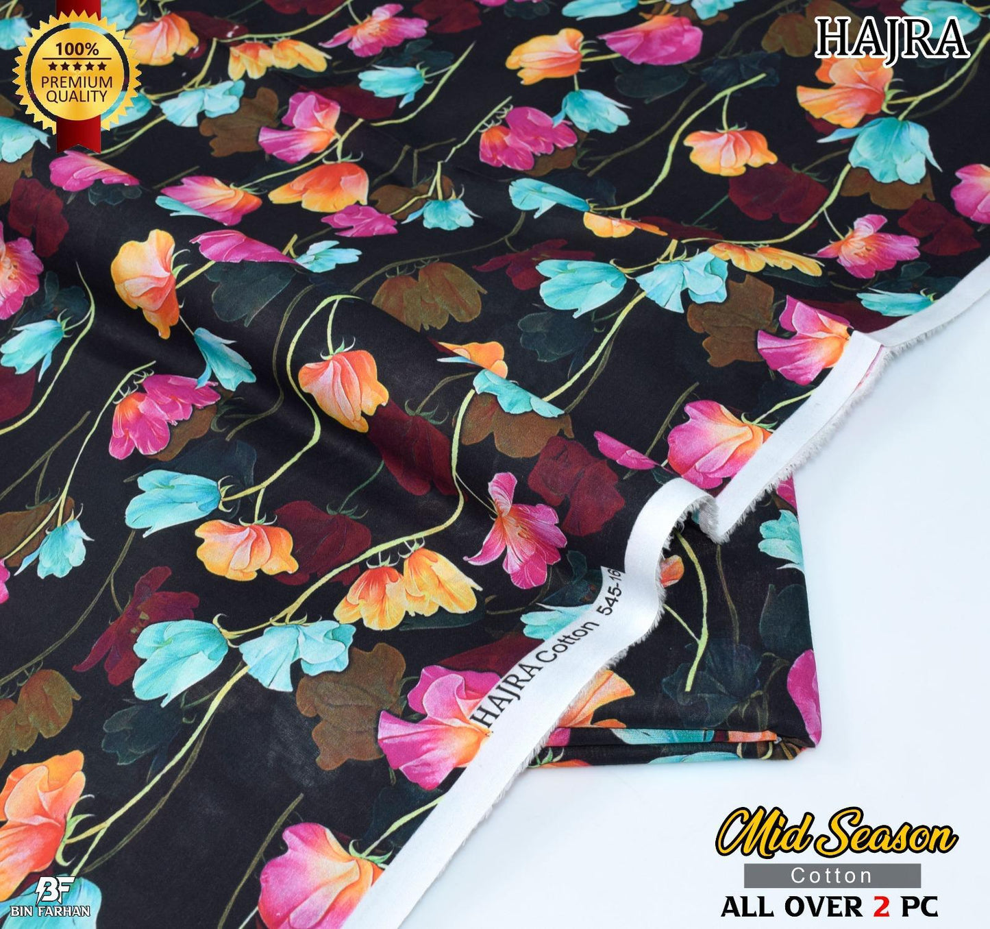 HAJRA 💯 Original 2-Piece Pure Cotton Suit | Digital Printed Shirt & Trouser 1008-WA0508