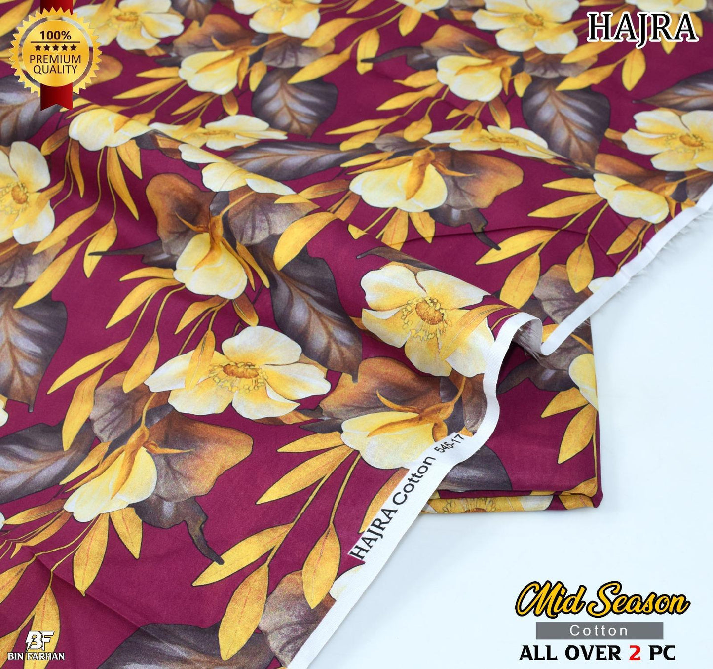 HAJRA 💯 Original 2-Piece Pure Cotton Suit | Digital Printed Shirt & Trouser 1008-WA0509