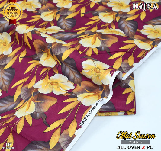 HAJRA 💯 Original 2-Piece Pure Cotton Suit | Digital Printed Shirt & Trouser 1008-WA0509