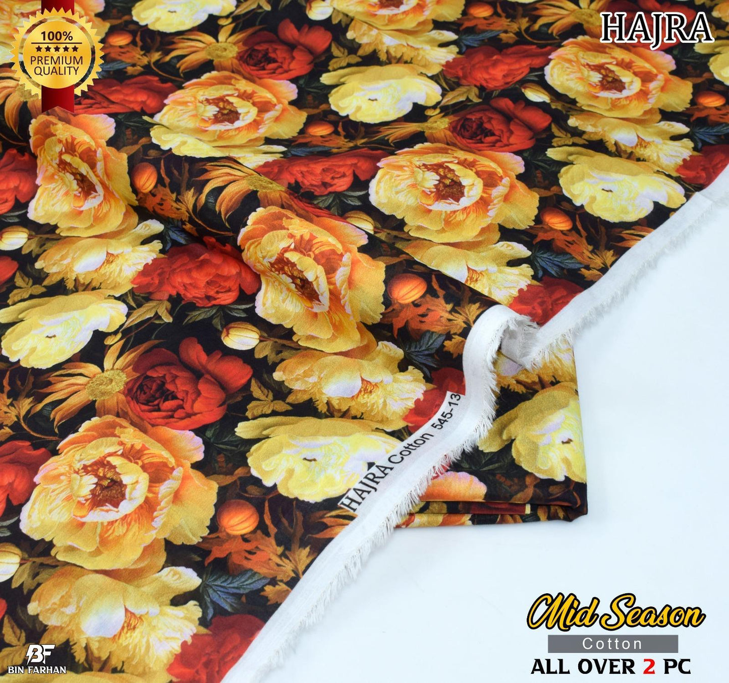 HAJRA 💯 Original 2-Piece Pure Cotton Suit | Digital Printed Shirt & Trouser 1008-WA0519