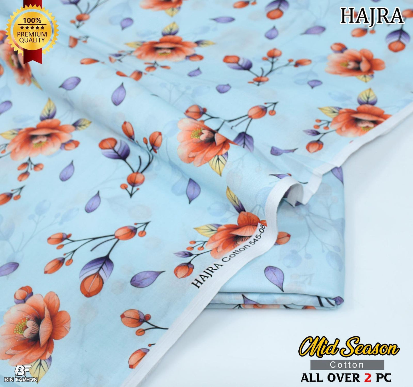 HAJRA 💯 Original 2-Piece Pure Cotton Suit | Digital Printed Shirt & Trouser 1008-WA0520