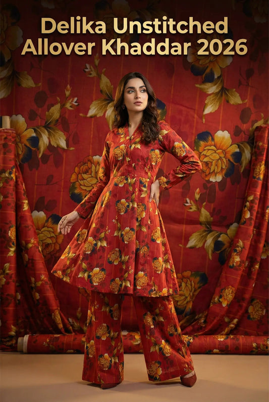 Delika's 💯 Original Allover Khaddar| Digital Printed Shirt &  Trouser