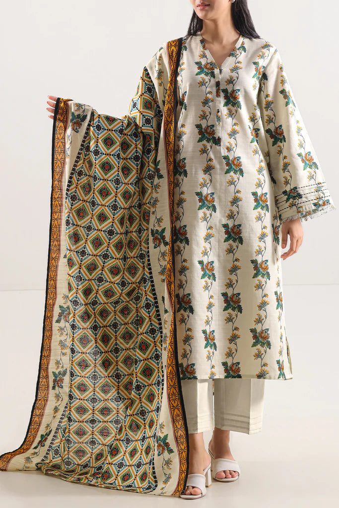 SAYA💯 Original Unstitched Printed Cotton Khaddar 3 Piece