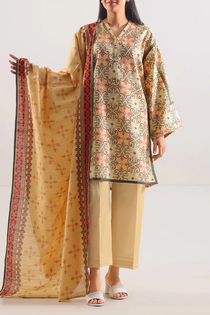 SAYA💯 Original Unstitched Printed Cotton Khaddar 3 Piece