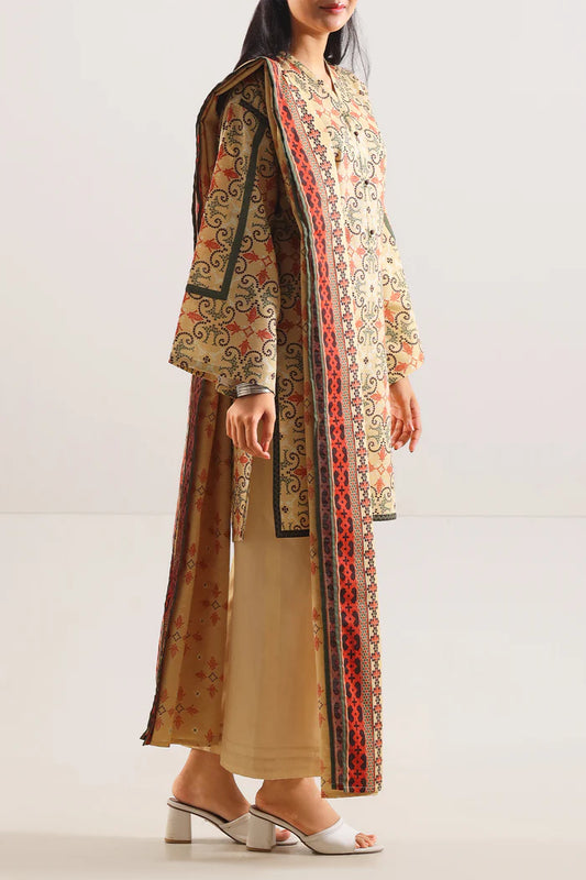 SAYA💯 Original Unstitched Printed Cotton Khaddar 3 Piece