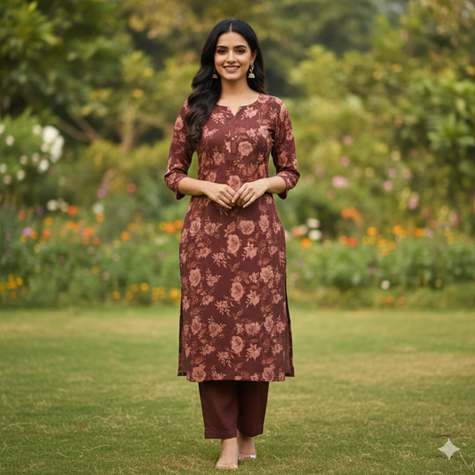 Delika Original 2-Piece Digital Twill Viscose Collection | Digital Printed Shirt, Dyed Trouser