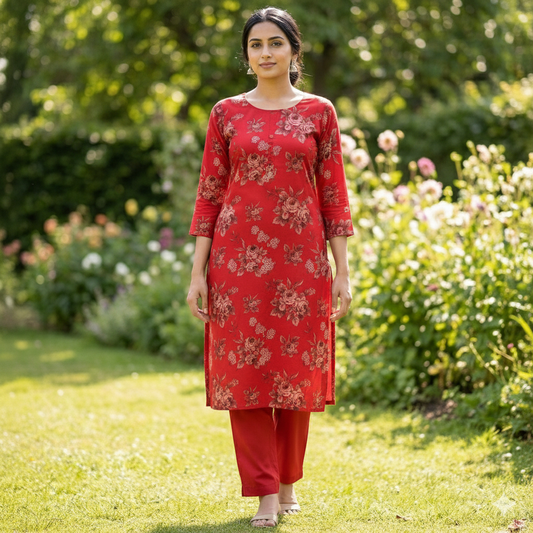 Delika Original 2-Piece Digital Twill Viscose Collection | Digital Printed Shirt, Dyed Trouser