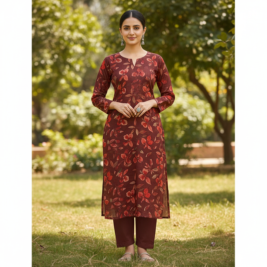 Delika Original 2-Piece Digital Twill Viscose Collection | Digital Printed Shirt, Dyed Trouser