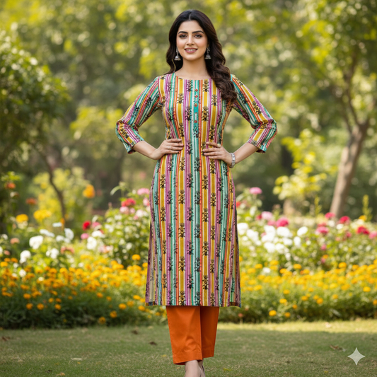 Delika Original 2-Piece Digital Twill Viscose Collection | Digital Printed Shirt, Dyed Trouser