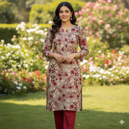 Delika Original 2-Piece Digital Twill Viscose Collection | Digital Printed Shirt, Dyed Trouser