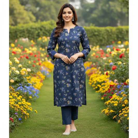 Delika Original 2-Piece Digital Twill Viscose Collection | Digital Printed Shirt, Dyed Trouser