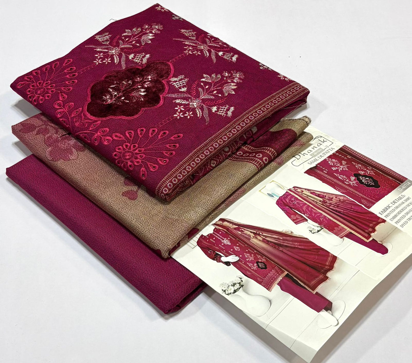 ELAAF 💯 Original 3-Piece Printed Dhanak Collection | Digital Embroidered Shirt, Printed Dupatta & Dyed Trouser | Winter Wear 2025