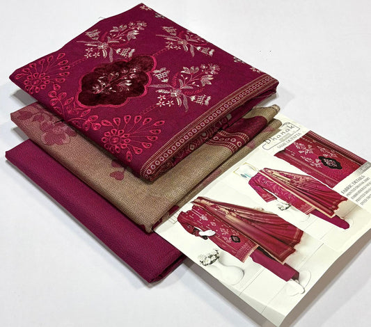 ELAAF 💯 Original 3-Piece Printed Dhanak Collection | Digital Embroidered Shirt, Printed Dupatta & Dyed Trouser | Winter Wear 2025