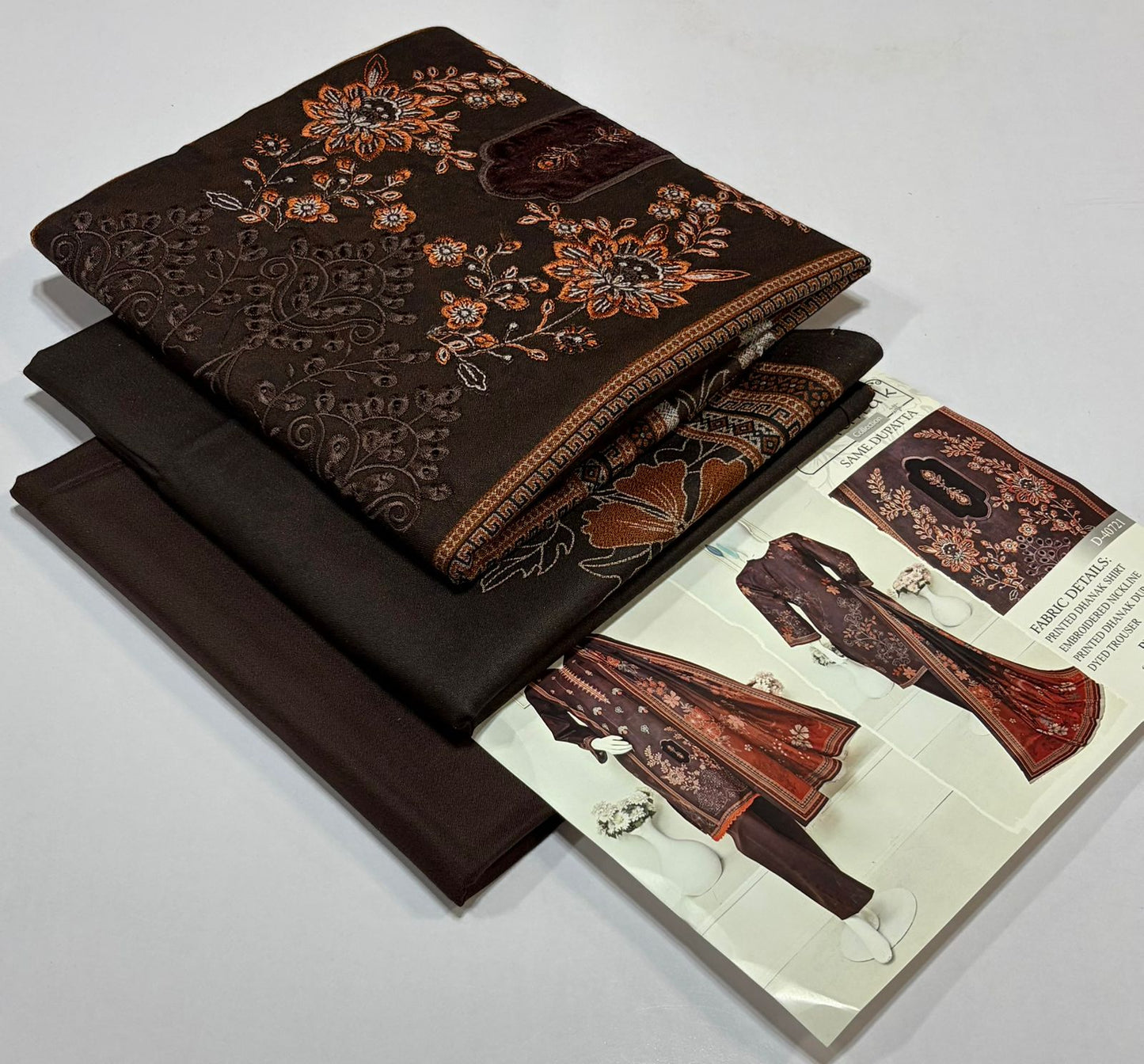 ELAAF 💯 Original 3-Piece Printed Dhanak Collection | Digital Embroidered Shirt, Printed Dupatta & Dyed Trouser | Winter Wear 2025