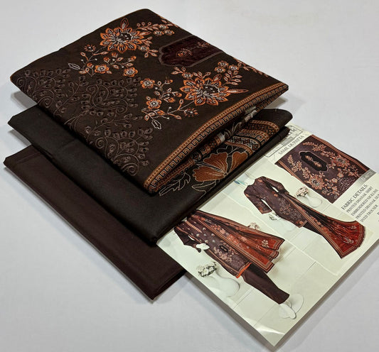 ELAAF 💯 Original 3-Piece Printed Dhanak Collection | Digital Embroidered Shirt, Printed Dupatta & Dyed Trouser | Winter Wear 2025