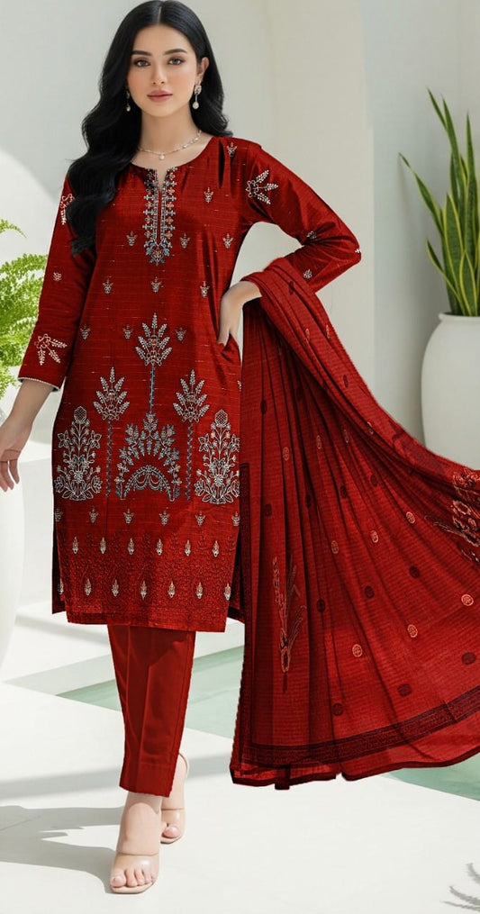 3 Piece Delika Embroidered  3 PC AZ-1050-5 Delika Embroidered  3 PC AZ-1050-5
